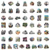 50 pegatinas de graffiti de viajes europeos pegatinas de viaje creativas teléfono móvil taza de agua cuenta manual DIY pegatinas impermeables venta al por mayor