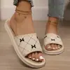 Pantuflas Ligeras Transpirables de Interior para Mujer con Estampado de Moño de Dibujos Animados, Unisex para Parejas, Hogar Diario, Punta Abierta