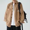 Camisa de trabajo de manga larga para hombre, estilo primavera y otoño, 100% algodón, versión holgada informal, camisa de negocios sin planchado, chaqueta para hombre