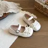 Sapatos pequenos de couro para meninas, sapatos de princesa para bebês, novos sapatos de balé de sola macia para meninas estilo primavera e outono, sapatos de sola macia, sapatos para apresentações infantis