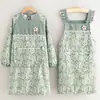 Delantal de Lona Estilo Coreano de Manga Larga Cubre Ropa para Cocina Hogar Ropa de Trabajo para Catering Floristería Ropa de Trabajo para Hornear Resistente al Desgaste Ropa Protectora para Mujer