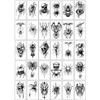 Tatuagens Adesivas de Flor Nova Cruzada para Braço Tatuagem de Meio Braço Personalizada Tendência Masculina Tatuagem de Animal Tigre Leão Adesivos de Tatuagem