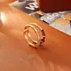 Nuevo Anillo Abierto Nudo de Bambú Ascendente Estilo Chino, Chapado en Cobre con Oro Real, Moda de Alta Gama, Anillo Premium para Estilo de Vida de Hombres y Mujeres