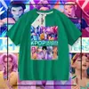 Camiseta de Manga Corta para Niños Grupo Kpop Hunter Witch Celebridad de Internet Infantil Tops Estilo Niñas Camisas Holgadas para Niños Grandes Ropa de Verano para Niñas