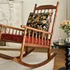 Mecedora Vintage de Madera Maciza Estilo Francés, Sillón Perezoso para Sala de Estar, Reclinable para Adultos, Adecuado para Dormir, Sillón Sofá de Ocio para Balcón, Lujo Ligero