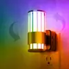 Luz Colorida RGB Plug-in GY225 com Listras Internas, Plug Giratório em Acrílico, Luz Noturna com Sensor para Quarto e Banheiro de Hóspedes