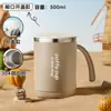 Taza de Acero Inoxidable 304 con Tapa, Vaso de Agua Aislado de Doble Capa, Taza de Té para Oficina, Taza de Café de Aspecto Elegante, Taza de Regalo