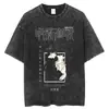 Talla Europea Transfronteriza Estampado de Anime Japonés Algodón Oversize para Hombre Vintage t