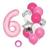 13 globos de látex de 32 pulgadas número combinación de cumpleaños fiesta de cumpleaños para bebé set de globos de decoración