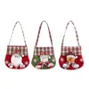 Bolsa de Caramelo de Cuadros Navideños Dibujos Animados Papá Noel Muñeco de Nieve Reno Bolso de Mano Bolsa de Manzana Bolsa de Regalo Navideño