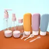 Frasco Dispensador de Viagem, Frasco Macio de Pressão para Loção de Viagem, Gel de Banho Cosmético, Shampoo, Conjunto de Frascos Vazios Portáteis
