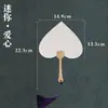 Leque em Branco para Pintura, Leque Redondo Espesso de PVC, Leque de Papel Semi-Cru em Branco para Caligrafia e Pintura, Leque Antigo Dupla Face para DIY