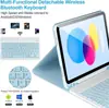 Adecuado para funda protectora de tableta iPad 16, funda de décima generación, magnético desmontable Air 110.9.7, teclado Bluetooth, 6 ranuras para bolígrafo, 13
