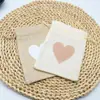Bolsa de Almacenamiento Gruesa de Algodón Orgánico con Forma de Corazón y Cordón Bolsa de Regalo para Fiesta Bolsillo con Cordón Resistente al Desgaste Exportación Internacional