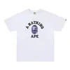 Camisetas de Marca de Moda Transfronteriza para Parejas para Hombres y Mujeres, Camiseta de Manga Corta con Cuello Redondo y Letras Digitales para Hombre, Cabeza de Mono Bape, Camiseta de Manga Corta para Mujer de Comercio Exterior