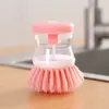 Cepillo Dispensador de Líquido para Ollas, Cepillo para Lavar Platos Automático Tipo Prensa Dispensador de Líquido, Cepillo Limpiador Multifuncional para Eliminar Manchas, Cepillo Multifuncional para Ollas