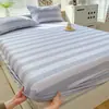 Sábana bajera de tela rústica, colcha de una sola pieza, protector de colchón de cobertura total para camas individuales de dormitorio, apto para todas las estaciones