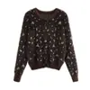 Comercio Exterior Transfronterizo Otoño e Invierno 2025 Estilo Europeo y Americano Ropa de Mujer Elegante y a la Moda Jersey de Manga Larga Versátil Suéter de Punto para Mujer