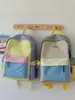 Mochila escolar para mujer, bloques de color dopamina, alto atractivo estético, bolsa escolar, bolsa para viajes de ocio al aire libre, mochila pequeña estilo universitario