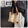Venta al por mayor de fábrica nuevo bolso de mujer moda rayas contraste lona portátil bolso de hombro gran capacidad casual bolso bandolera mujer