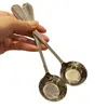 Colher de Aço Inoxidável com Fundo Plano e Cabeça Redonda, Alto Valor Estético, Colher de Sopa, Colher de Jantar, Colher para Mexer, Uso Doméstico, Exquisita e Simples, Colher de Servir, Colher Estilo Ocidental