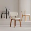 Silla de Comedor de Madera Maciza Color Crema, Conjunto de Mesa y Sillas de Comedor Moderno y Creativo, Silla de Comedor de Diseño para el Hogar, Silla Tapizada de Lujo Ligero de Gama Alta