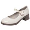 Zapatos para Mujer 2024 Nuevos Zapatos Femeninos de Primavera y Verano Poco Profundos Cuero Suave Suela Suave Zapatos de Cuero Mary Jane Zapatos Suaves para Dama de Honor