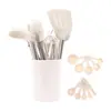Cabo de tubo de aço inoxidável novo transfronteiriço utensílios de cozinha de silicone conjunto de 15 peças espátula de cozinha colher espátula para frigideira antiaderente