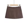 Falda Mini Lined con Abertura Estilo Nuevo Verano 2024 para Mujer Estilo Blogger de Instagram Cintura Baja Ajustada Falda de Línea A Falda