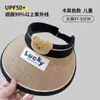 Chapéu Viseira Infantil para Meninos e Meninas, Chapéu de Sol de Aba Larga para Verão, Chapéu de Sol Bebê Estilo Coreano com Desenho de Urso para Crianças Pequenas