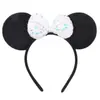 Faixa de Cabelo Nova do Mickey Transfronteiriça Acessórios de Cabelo Orelhas Pretas Faixa de Cabeça do Mickey Mouse Dia das Crianças 1 de Junho Headwear de Laço da Minnie