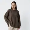 Transfronterizo Nuevo talla grande Color sólido Cuello redondo Estilo holgado Perezoso Suéter de punto Mujer Otoño e Invierno Nuevo Suéter básico