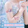 Pegatinas de dibujos animados con purpurina, pegatinas de tatuaje de cristal brillante para mujer, impermeables, de larga duración, con diseño de mariposa para brazo de niño, desechables y con bonito patrón.