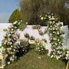Flor artificial para boda al aire libre, rosa y blanca, venta al por mayor, primavera y verano, rosa y blanco, Mori, arco de boda, camino de plomo, flor falsa, planta verde