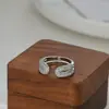 Anillo Abierto Personalizado con Circonita Incrustada, Bañado en Oro Real, para Mujer, Diseño de Nicho, Anillo Geométrico, Anillo Simple para Dedo Índice al por Mayor