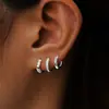 Pendientes de botón de circonita de tres piezas, estilo de lujo ligero simple y versátil, estilo de personalidad minimalista, moda de venta caliente transfronteriza europea y americana