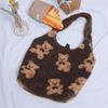 Bolso Peludo de Otoño e Invierno Bolso de Oso Lindo Bandolera de Doble Propósito Gran Capacidad Bolso de Hombro para Estudiante Bolso de Felpa Estilo Perezoso