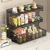 Estante organizador de almacenamiento de escritorio para snacks, estante de almacenamiento de condimentos para cocina, portavasos de gabinete lateral de mesa