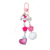 Letra Creativa Colgante de Corazón con Lazo Luminoso Estilo Coreano Acrílico con Recubrimiento UV Decoración Llavero Accesorio para Bolso