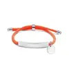 Pulseira de Corda de Mão Colorida Transfronteiriça Europeia e Americana Material em Branco Ponto Acessórios Redondos Pequenos Gravação Presente Pulseira de Aço Inoxidável
