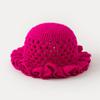 Sombrero de Pescador de Encaje de Color Sólido Cortado Transfronterizo Versátil para Primavera y Otoño Suéter de Lana Dulce con Volantes Sombrero de Cuenca