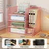 Prateleira de Armazenamento para Classificação de Assuntos Porta-livros de Mesa Estante em Camadas Porta-arquivos de Mesa para Estudante Prateleira de Armazenamento de Livros Uso Doméstico