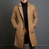 Nuevo abrigo de lana de color liso con solapa de un solo botón para hombre de Amazon, gabardina cárdigan casual de moda juvenil
