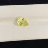 Pedras preciosas coloridas cultivadas em laboratório: Safiras amarelo-canário, pedras soltas em formato de pera, gemas coloridas cultivadas em laboratório com lapidação chama