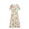 Vestido Midi Estampado Runqi Plus Size com Decote V, Ajuste na Cintura, Corte A, Estilo Férias na França, Vestido Maduro 100kg