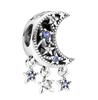 Pandora DIY acessórios contas branco cobre prata banhado novo céu estrelado galáxia astronauta ampliado estrelas esmalte colorido