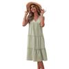 Vestido de algodón y lino sin mangas de color liso para mujer, de Amazon Independent Station, Comercio Exterior, Verano 2023, Europa y América, transfronterizo, para mujer