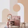 Papel de Parede Cor Morandi Quarto Parede de Fundo da Cabeceira Papel de Parede Escandinavo Ins Combinação de Cores Geométricas Parede da TV Revestimento de Parede da Moda