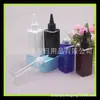 Botella de plástico con boca puntiaguda 150ml tapa puntiaguda botella cuadrada botella para líquidos 150ml botella para aceite esencial tapa puntiaguda botella de inyección de agua