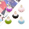 Estilo K de Colgante de Concha con Goteo de Aceite de 5 Colores DIY Accesorios de Joyería de Aleación Pendientes Colgante de Collar Serie Océano Pequeño Fresco